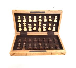 Magnetic 11' Wooden Folding Travel Chess Board Set