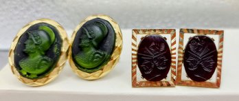 Intaglio Cuff Links Of Two Headed Roman Soldiers?