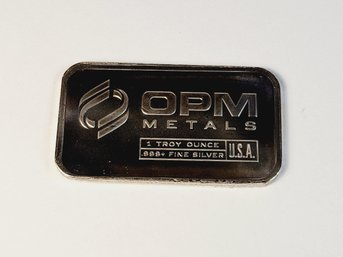 1oz .999 Pure Silver Bar - Sealed In Plastic - OPM Metals