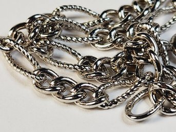 Unique Sterling Silver Fillagree Figaro Link Bracelet