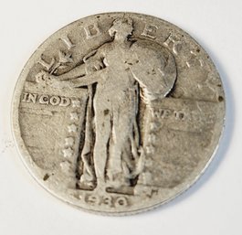 1930 Standing Liberty Silver Quarter (last Year Of Standing Liberty)