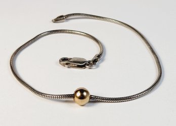 Vintage 2 Tone Sterling Silver Snake Link Anklet/ Bracelet