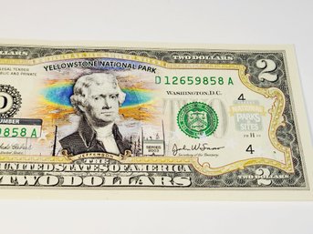 2003 Yellowstone National Park Colorized $2 Dollar Bill/ Note