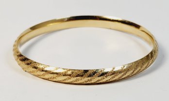 14k Yellow Gold Classic  Hidden Clasp Bangle Bracelet