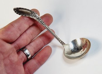 Antique Ornate Sterling Silver Gravy Ladle Spoon