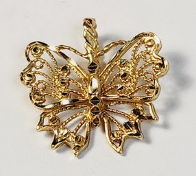 Pretty.....14k Italian Yellow Gold  Butterfly Pendant