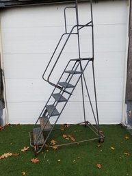7-Step Rolling  Steel Safety Step Ladder: