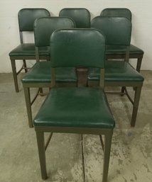Six 1930s Steel Industrial Chairs By Royal Furniture