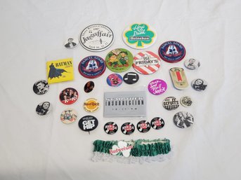 Lot Vintage Novelty Pinback Buttons - Breweriana, Pop Culture & More(Lot B)