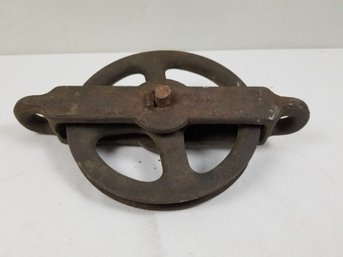 Antique Industrial Double Eye Cast Iron Steel Pulley