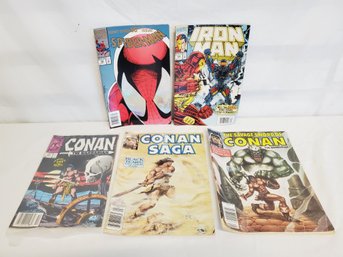 Vintage Comic Books - 50th Issue Spiderman, Conan & Iron Man
