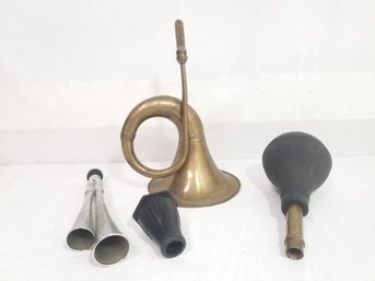 Vintage Brass Horn & Accessories