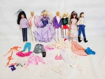 Vintage Barbie & Ken Dolls With Clothes & Accessories (Lot B)