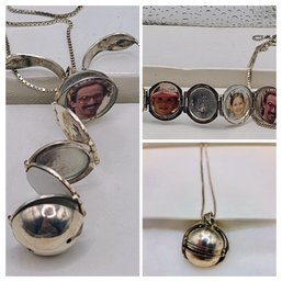 Sterling Silver Ball Locket That Holds Six Pictures
