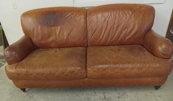 Nicely Worn Leather Sofa