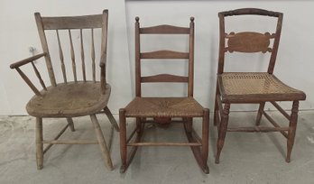 Three 19th Century Country Chairs