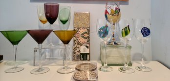 Large Lot Of Glassware And Coasters