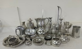 Generous Lot Of All Kinds Of Pewter Items