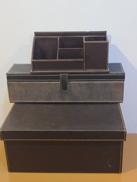 Very Nice Bever Used Leather Accessories For Storage And Desk