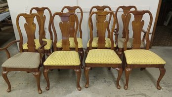 Eight Cherry Queen Anne Style Dining Chairs