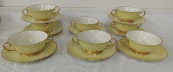 Eight Bullion Cups And Saucers