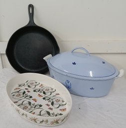 Cast Iron Enameled Covered Dutch Oven