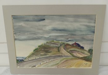 Matted Watercolor Signed S.L. Loeb