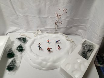 Village Animated Skating Pond With All Accessories