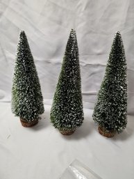 Dept 56 Flocked Pine Trees Set Of 3 - 12'H