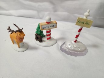 Hallmark Merry Miniature North Pole Sign Set Of 3