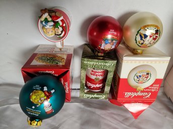 5 Campbell Soup Ornaments