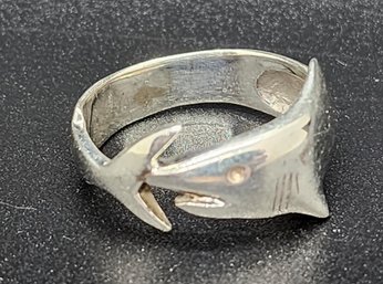 Vintage Sterling Silver Shark Ring