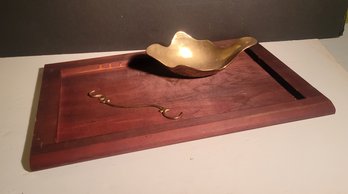 Coffee Table Tray And Brass Bowl. - - - - - - - - - - - - - - - - - - - - - - - - - - - - - - - - Loc: S4