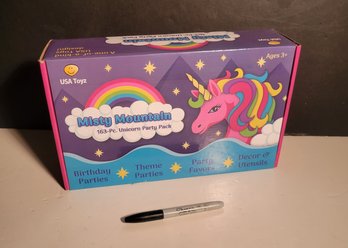 Misty Mountain 163 Piece Unicorn Party Pack. Brand New. NIB.    - - - - - - - - - - - - - - -- - Loc: FH