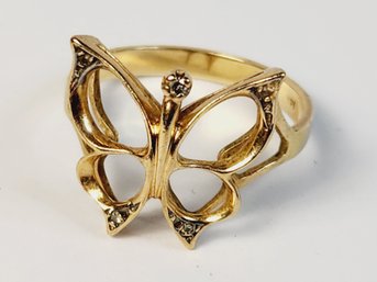 Vintage 14k Yellow Gold Butterfly Ring