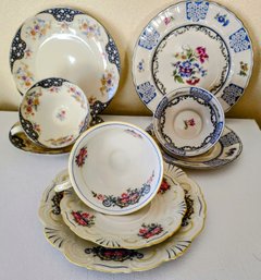 Trio Of Vintage Bavarian Porcelain Teacups, Elfenbein, Schirnding, Mittertiech, And