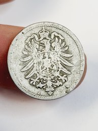 Antique 1876 German Reich Empire 10 Pfennig  Coin (147 YEARS OLD)