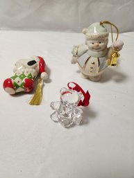 Waterford Crystal  Bear, Lenox Snowman. Lenox Snoopy