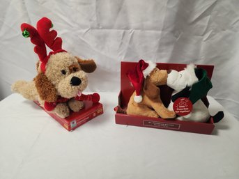 2 Christmas Animated Dog Plush- Will Need Batteries