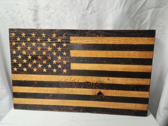 Beautiful Burnt Wood Flag 28'L X 17' H