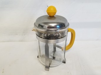 BonJour French Press Coffee Pot With Yellow Accents