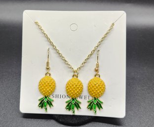 Upside Down Pineapple Novelty Earrings & Necklace