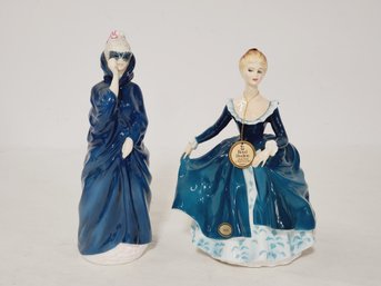 Two Vintage Royal Doulton Porcelain Lady Figurines - Janine & Masque (box 5)