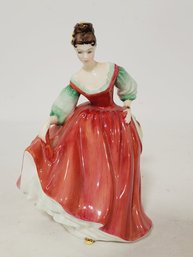 Vintage 1962 Royal Doulton Porcelain Lady Figurine - Fair Lady (red) HN 2832 (box 5)