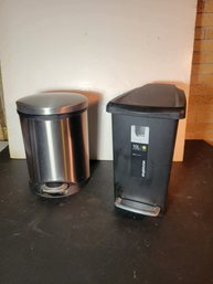 SimpleHuman And Another Garbage Pail. The Pair.  Loc: - - - - - - - - - - - - - - - - - - - - - - Loc: LR