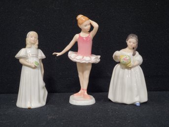 Three Vintage Royal Doulton Figurines-little Ballerina, Mandy & Bridesmaid