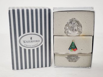 Vintage 1997 Waterford Crystal Jewels Crystal Egg & Christmas Tree - Within The World Collection