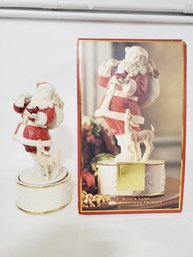 Lenox For The Holidays St Nick's Lane Santa's Woodland Friends Porcelain Music Box - Premier Issue In Box