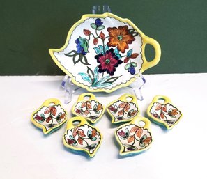 Unique Vintage Iris Gouda Pottery Dish Set