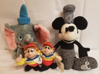 Walt Disney Special Edition Mickey Mouse, Dumbo & Tweedle Dee & Tweedle Dum Stuffed Plush Animals